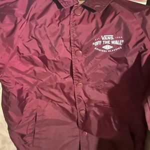 Burgundy VANS Windbreaker Jacket. Only worn twice.  small. No damages or stains.